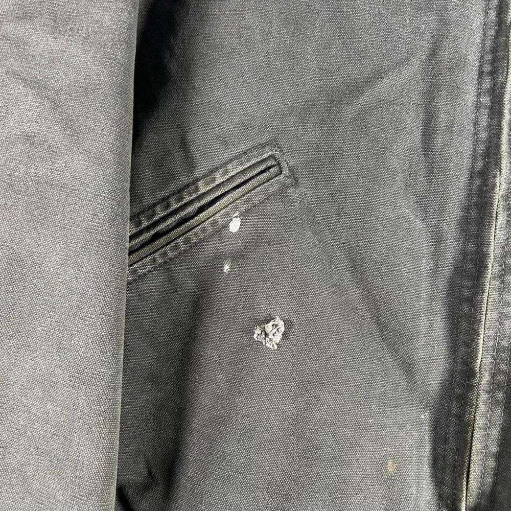 Vintage Carhartt Detroit j97PTL petrol grey blanket lined distressed jacket - Picture 5 of 8